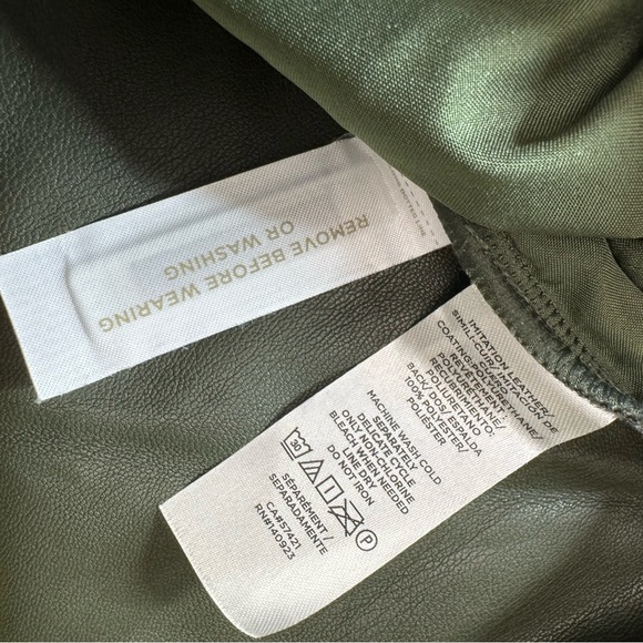 NWT Loft Faux Leather, Pull-on Drawstring Pants. XL - Picture 7 of 8